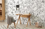 Papier peint mural abstrait de portraits en lignes - Vignette | Mr Papier Peint