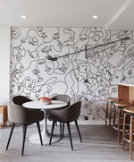 Papier peint mural abstrait de portraits en lignes - Vignette | Mr Papier Peint