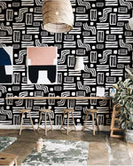 Élégance Géométrique avec Papier Peint Mural Abstrait Monochrome - Vignette | Mr Papier Peint