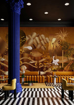 Océan Doré Évasion Luxueuse Papier Peint Mural Abstrait - Vignette | Mr Papier Peint