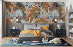 Papier peint mural abstrait Tigre Jungle Marron - Vignette | Mr Papier Peint