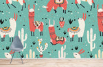 Papier Peint Mural Alpaga & Cactus - Vignette | Mr Papier Peint