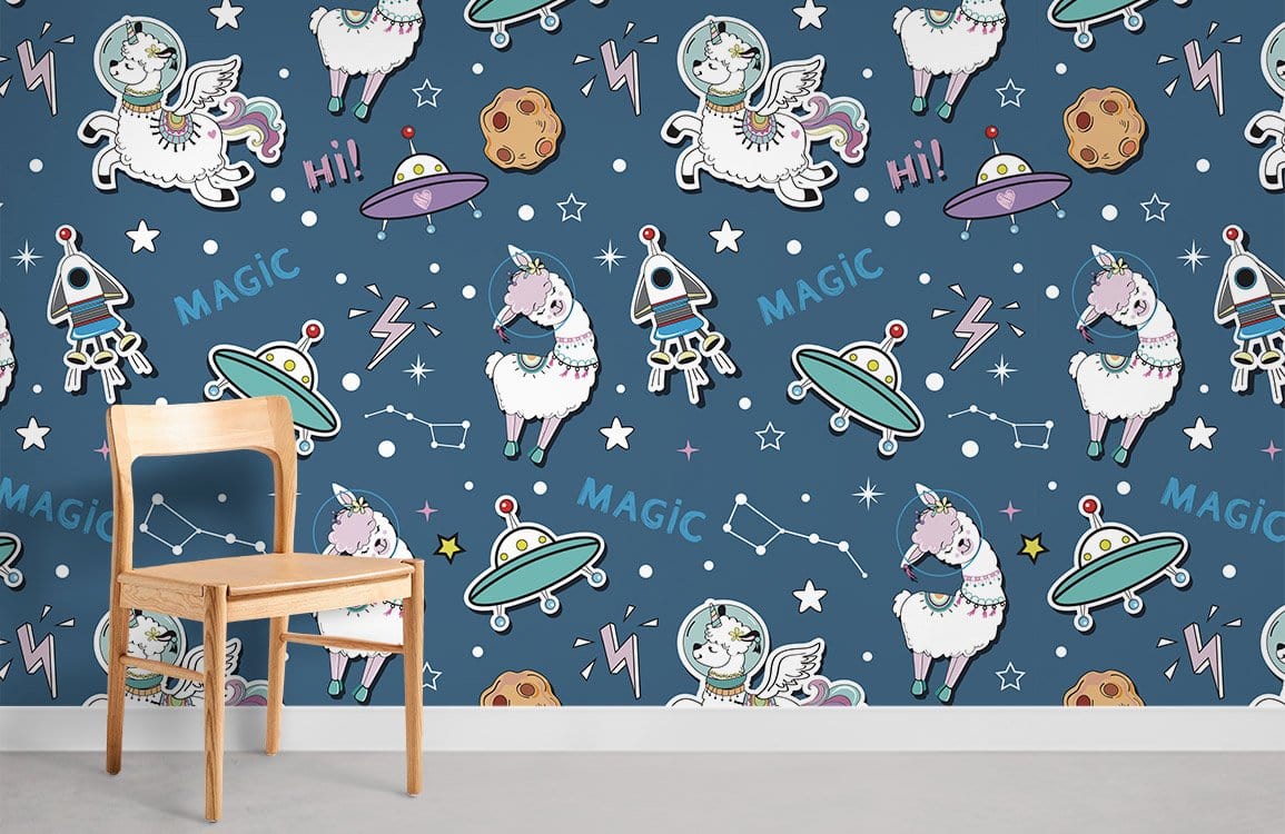 Papier peint mural Alpaga de l’espace - Le meilleur Papier peint panoramique Sur mesure
