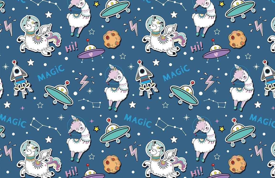 Papier peint mural Alpaga de l’espace - Le meilleur Papier peint panoramique Sur mesure