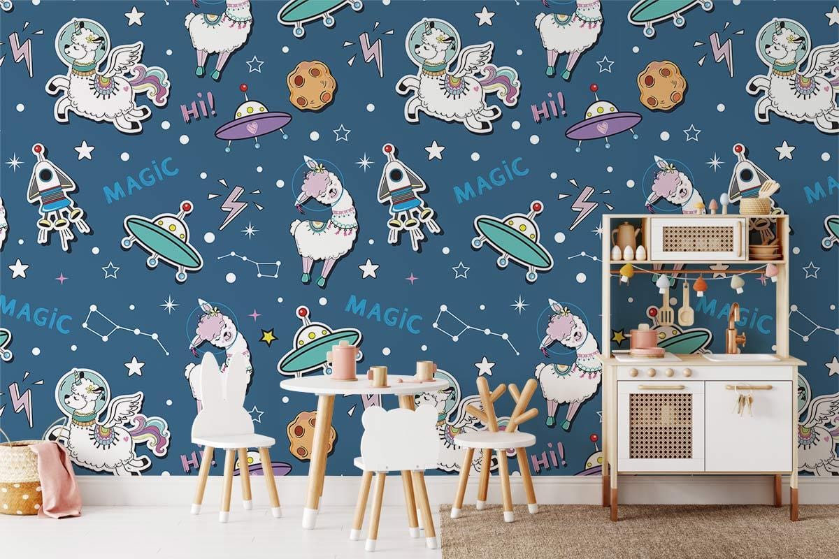 Papier peint mural Alpaga de l’espace - Le meilleur Papier peint panoramique Sur mesure