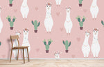 Douceur Rose avec Peint Mural Alpaga et Cactus Enchantés - Vignette | Mr Papier Peint