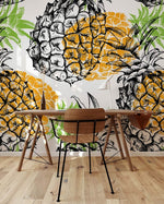 Papier Peint Mural Ananas Dessinés au Trait - Vignette | Mr Papier Peint