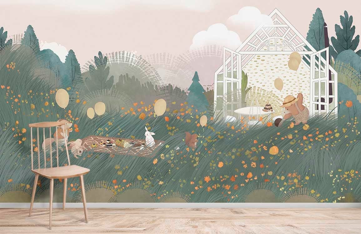 Papier peint mural Animal Picnic - Le meilleur Papier peint panoramique Sur mesure