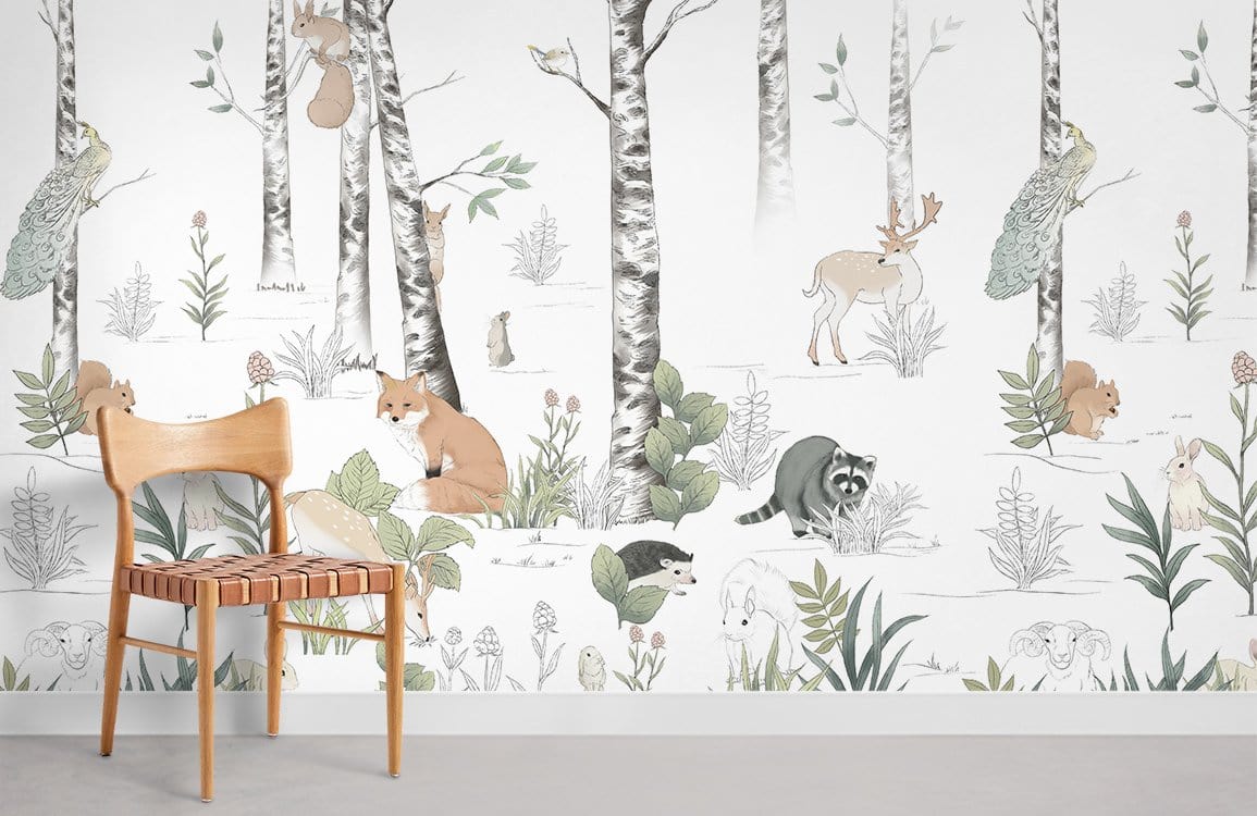 Papier peint mural Animaux de la forêt - Le meilleur Papier peint panoramique Sur mesure