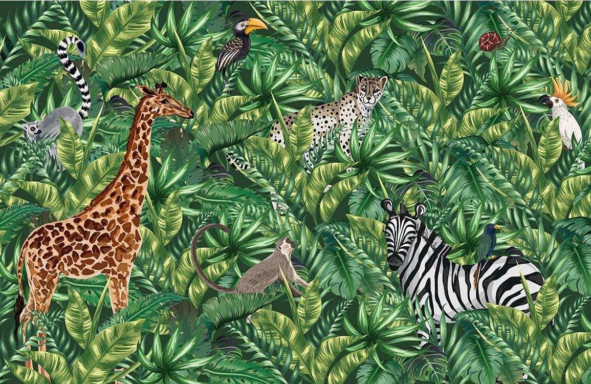 Papier peint mural Animaux de la jungle - Le meilleur Papier peint panoramique Sur mesure