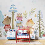 Papier peint mural Animaux joyeux d'hiver - Vignette | Mr Papier Peint