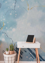 Papier peint mural aquarelle à pois blancs pour une élégance poétique - Vignette | Mr Papier Peint