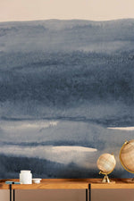 Papier peint mural aquarelle bleue évasion poétique et sérénité - Vignette | Mr Papier Peint
