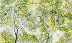 Papier peint mural aquarelle d'arbres printaniers - Vignette | Mr Papier Peint