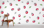 Peint mural aquarelle Fraises éclatantes et chaise bois moderniste - Vignette | Mr Papier Peint