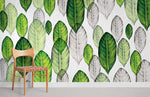 Papier peint mural aquarelle feuilles vertes - Vignette | Mr Papier Peint