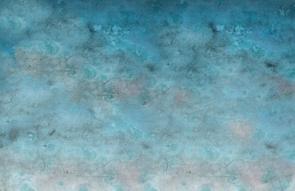 Image d’un papier peint mural aquarelle ombrée en nuances de bleu, teal et gris