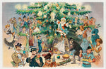 Peint mural arbre de Noël féerique aux personnages enchantés - Vignette | Mr Papier Peint