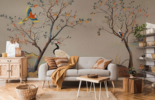 Papier peint mural Arbres Vintage - Le meilleur Papier peint panoramique Sur mesure