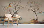 Papier peint mural arbres vintage pour un salon empreint de poésie - Vignette | Mr Papier Peint