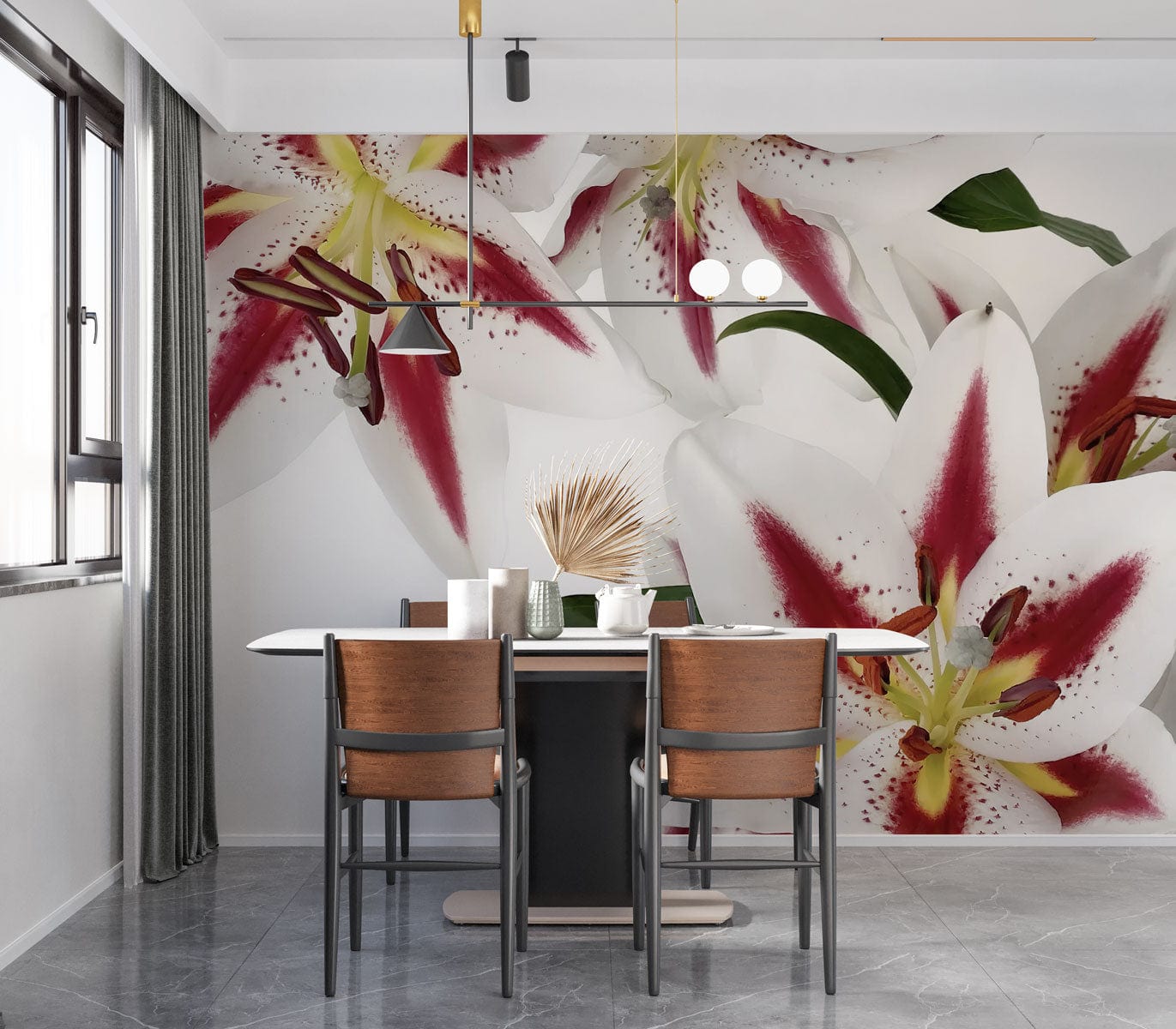 Peint mural Aroma de Lily donner vie à la salle à manger avec un mural floral