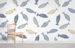 Papier peint mural Art Déco avec motifs de poissons - Vignette | Mr Papier Peint