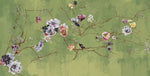 Murals fleuris velours vert et lits jumeaux décor mural poétique - Vignette | Mr Papier Peint