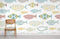 Papier peint mural artistique de poissons - Le meilleur Papier peint panoramique Sur mesure
