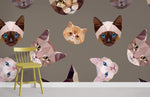 Papier peint mural artistique sur le thème des chats - Vignette | Mr Papier Peint