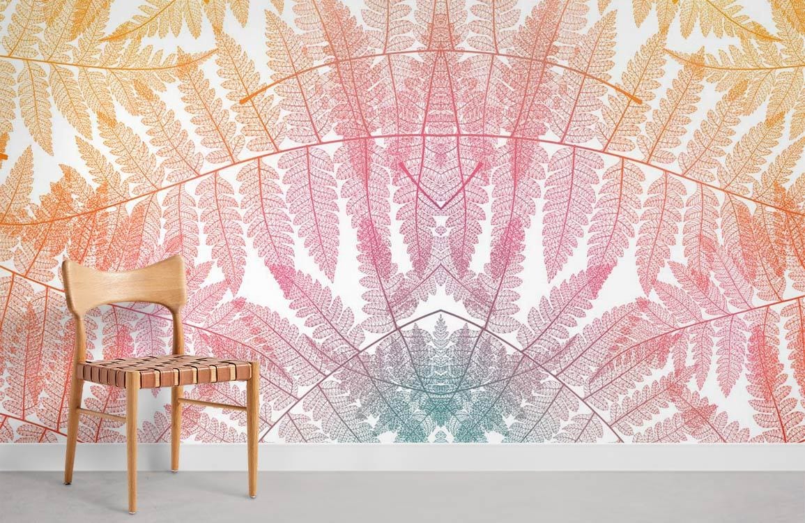 Papier peint mural Assemblage de Feuilles Colorées - Le meilleur Papier peint panoramique Sur mesure
