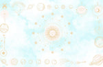 Peinture murale astrologie bleue Soleil et symboles célestes mystiques - Vignette | Mr Papier Peint