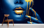 Papier peint mural Avatar Doré éclat bleu et or pour un espace féerique - Vignette | Mr Papier Peint