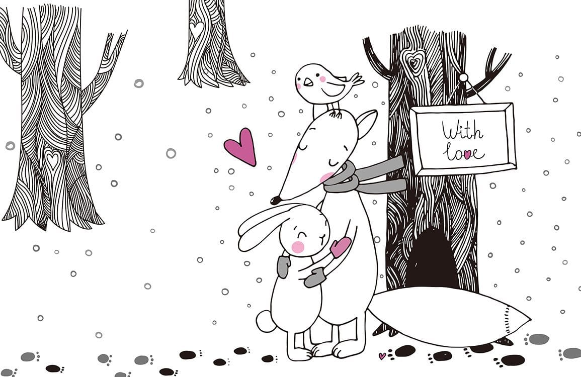 Papier peint mural Avec Amour - Le meilleur Papier peint panoramique Sur mesure