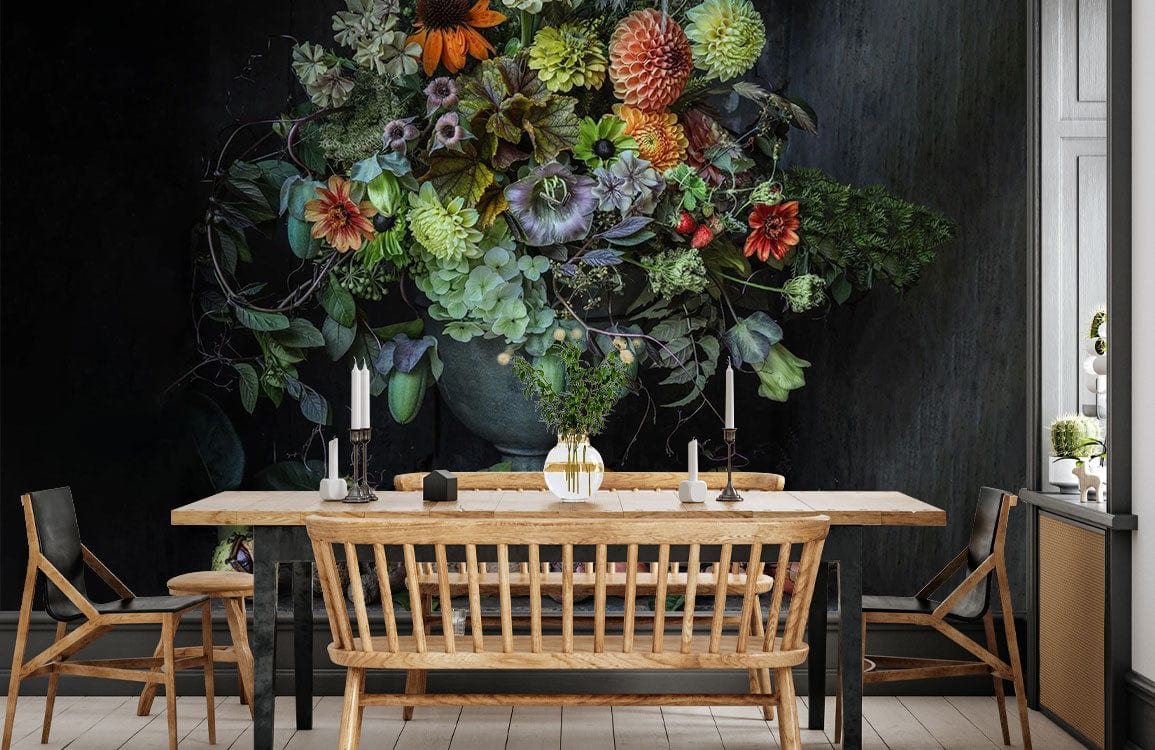 Papier peint mural avec des fleurs dans un vase - Le meilleur Papier peint panoramique Sur mesure