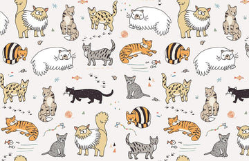 🐱 Grande Tapisserie Vintage Picken - Motif Chats Et Jardin - 68x48 Pouces - 1996
