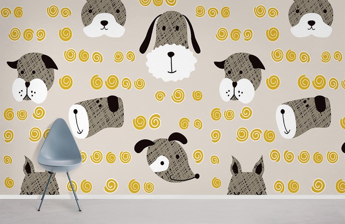 Papier peint mural avec différents motifs de chiens - Le meilleur Papier peint panoramique Sur mesure