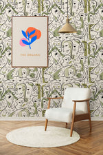 Mural aux fascinantes faces vertes pour une chambre naturelle et vivifiante - Vignette | Mr Papier Peint
