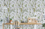 Mural aux fascinantes faces vertes pour une chambre naturelle et vivifiante - Vignette | Mr Papier Peint