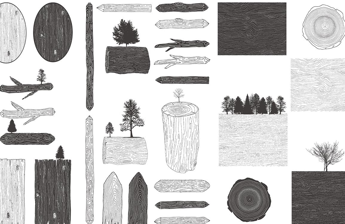 Papier peint mural avec formes en bois - Le meilleur Papier peint panoramique Sur mesure