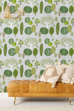 Papier peint mural avec motif de arbres dessin animé - Vignette | Mr Papier Peint