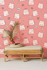 Papier peint mural avec motif de chat saluant - Vignette | Mr Papier Peint