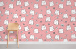 Papier peint mural avec motif de chat saluant - Vignette | Mr Papier Peint