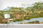 Papier peint mural avec motif de jungle en esquisse. - Vignette | Mr Papier Peint