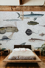 Papier peint mural avec motif de poissons marins - Vignette | Mr Papier Peint