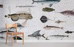 Papier peint mural avec motif de poissons marins - Vignette | Mr Papier Peint