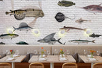 Papier peint mural avec motif de poissons marins - Vignette | Mr Papier Peint