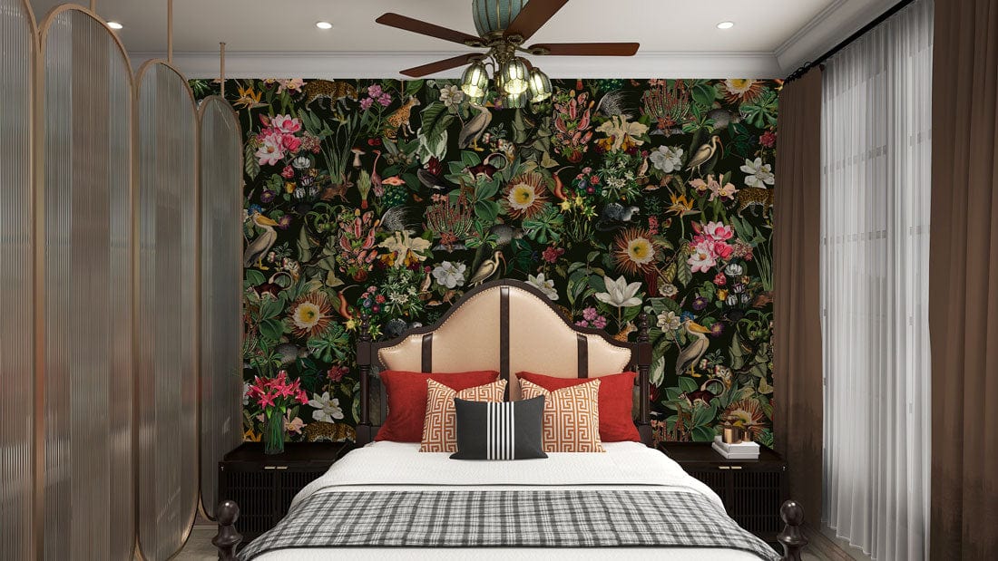 Papier peint mural avec motifs de flore et de faune - Le meilleur Papier peint panoramique Sur mesure