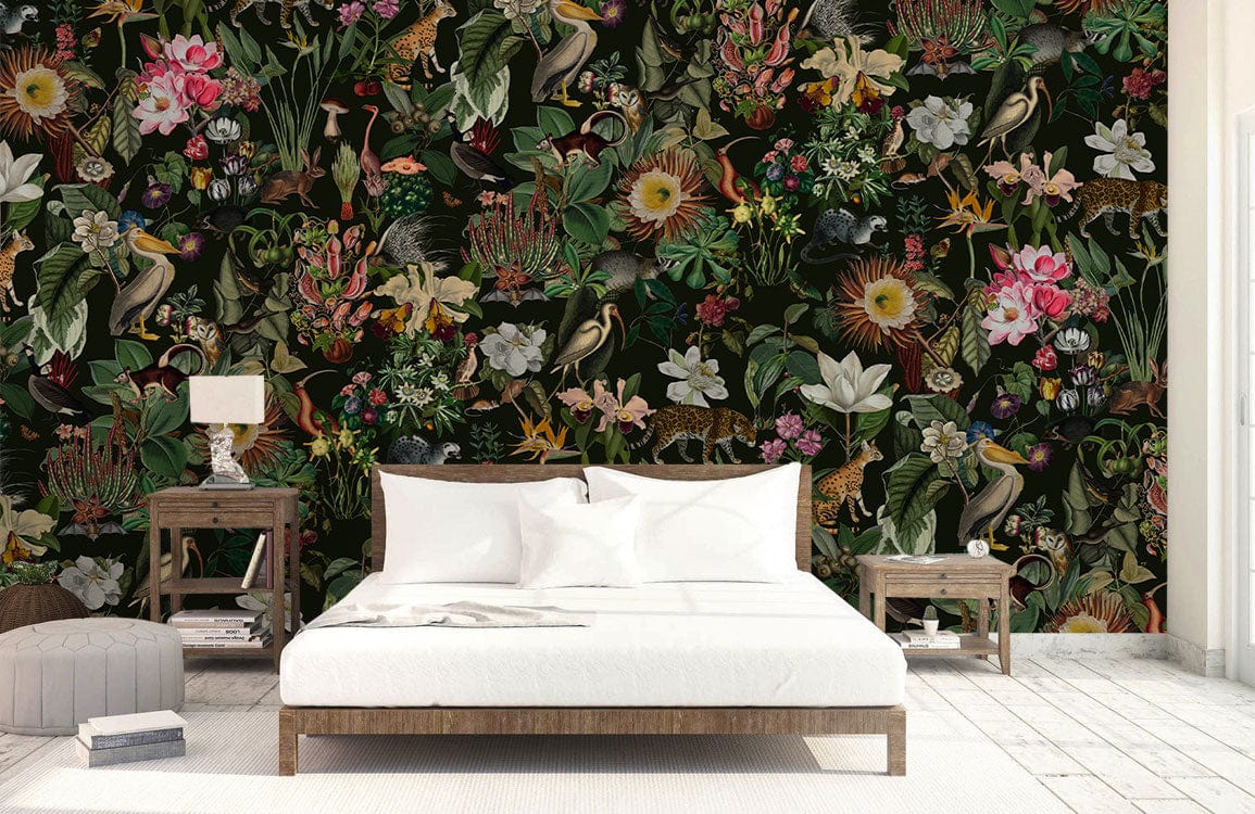 Papier peint mural avec motifs de flore et de faune - Le meilleur Papier peint panoramique Sur mesure