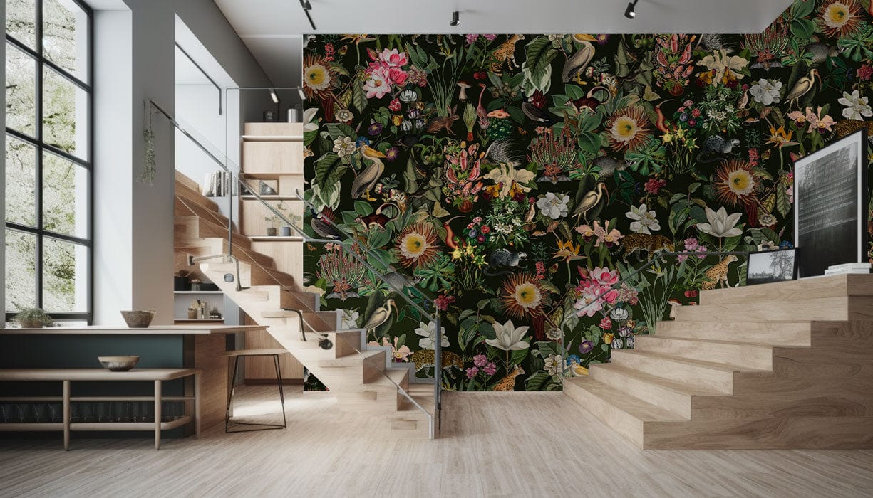 Papier peint mural avec motifs de flore et de faune - Le meilleur Papier peint panoramique Sur mesure