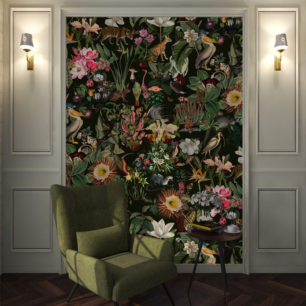 Papier peint mural avec motifs de flore et de faune - Le meilleur Papier peint panoramique Sur mesure